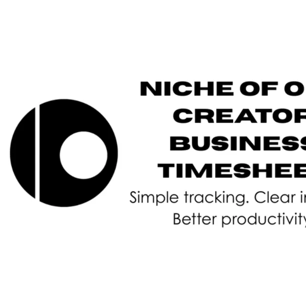 Niche of One Creator Business Timesheet cover