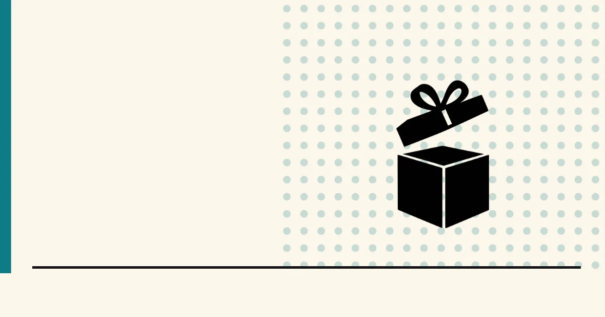 Flat black silhouette of an open gift box — giving the work away first to build trust