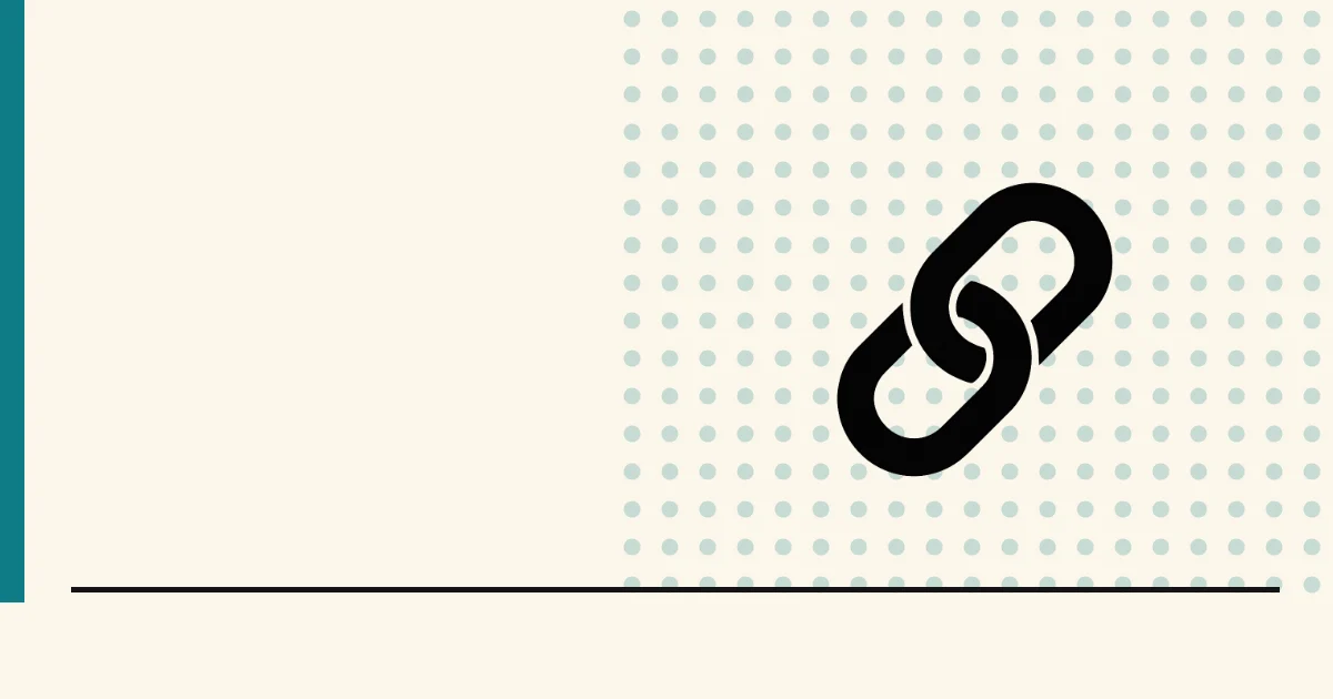 Flat black silhouette of two interlocking chain links — letting other people sell your work
