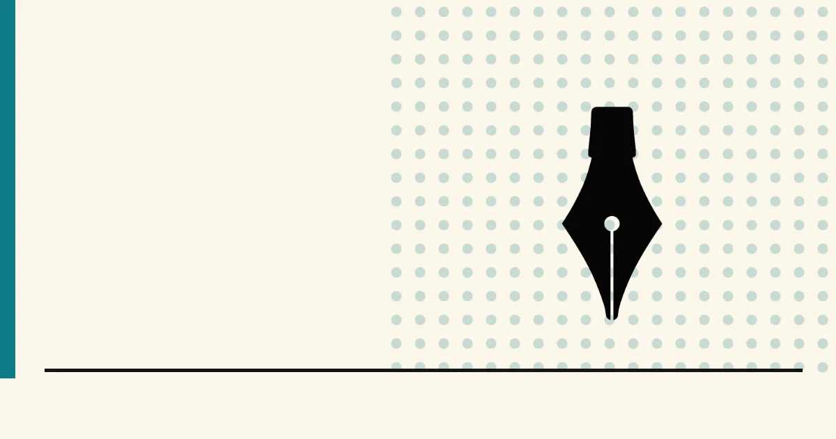 Flat black silhouette of a fountain pen nib — using AI to write without it eating your voice