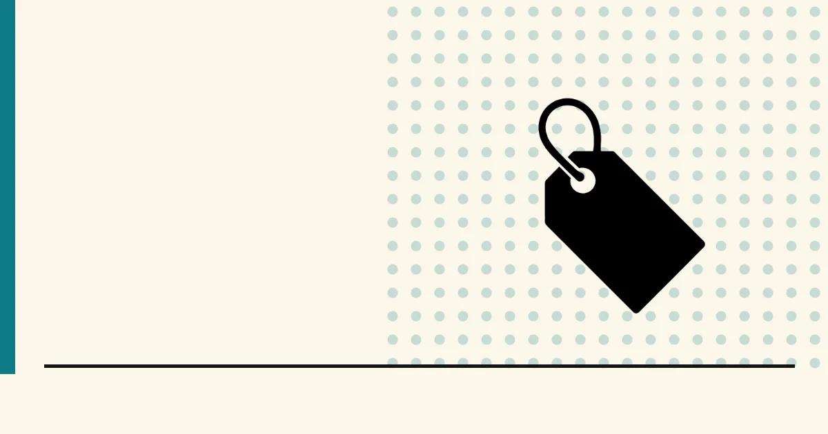 Flat black silhouette of a price tag — the smallest thing you can sell